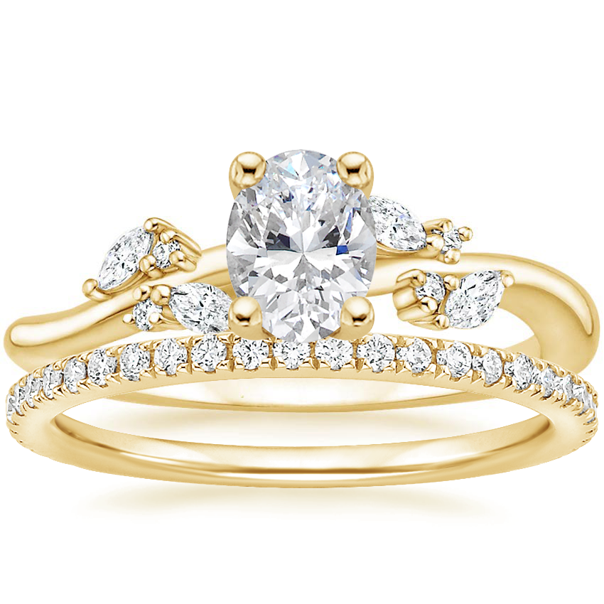18K Yellow Gold Arden Diamond Ring with Luxe Ballad Diamond Ring (1/4 ct. tw.)