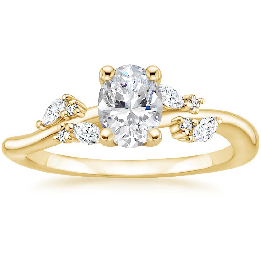 18K Yellow Gold Arden Diamond Ring, large top view