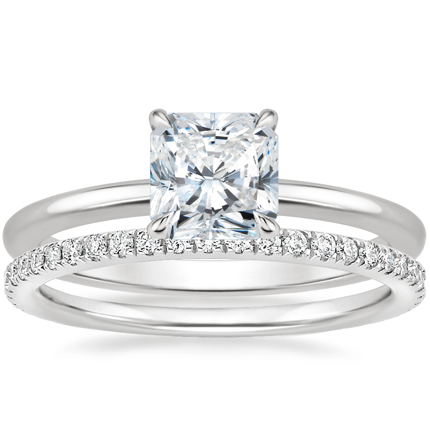 Platinum Petite Elodie Ring with Luxe Ballad Diamond Ring