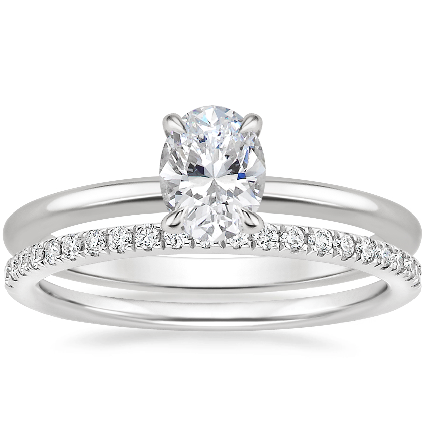 Platinum Petite Elodie Ring with Ballad Diamond Ring (1/6 ct. tw.)
