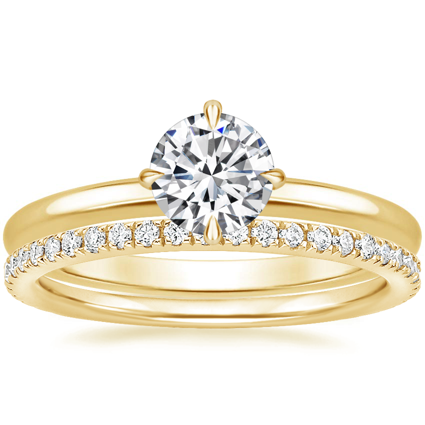 18K Yellow Gold North Star Ring with Luxe Ballad Diamond Ring (1/4 ct. tw.)