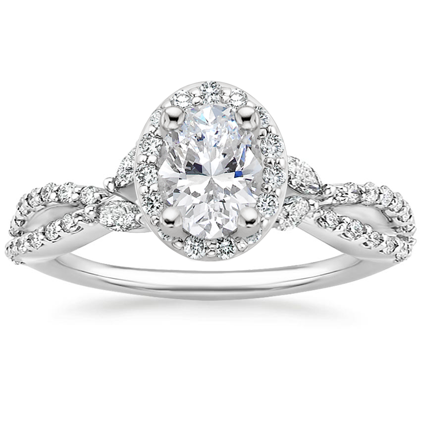 18K White Gold Luxe Willow Halo Diamond Ring (2/5 ct. tw.), large top view