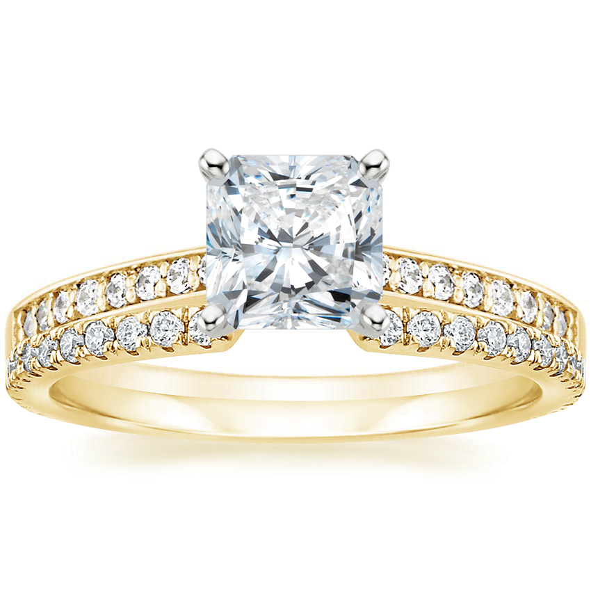 18K Yellow Gold Starlight Diamond Ring with Luxe Sia Diamond Open Ring (1/5 ct. tw.)