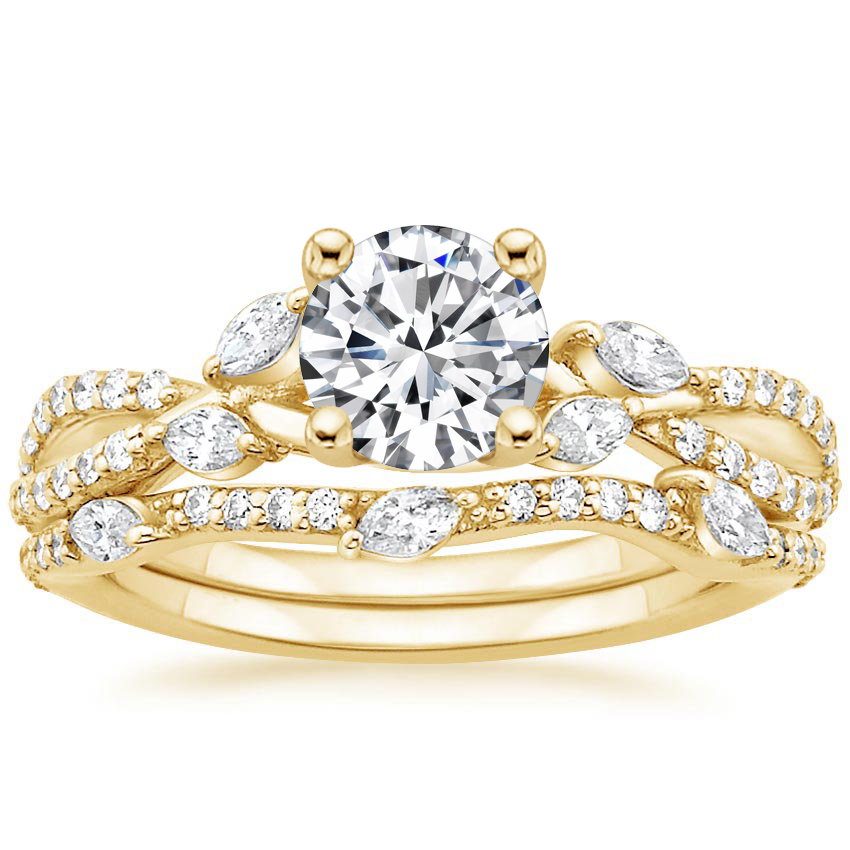 18K White Gold Luxe Willow Bridal Set (1/2 ct. tw.) | Brilliant Earth