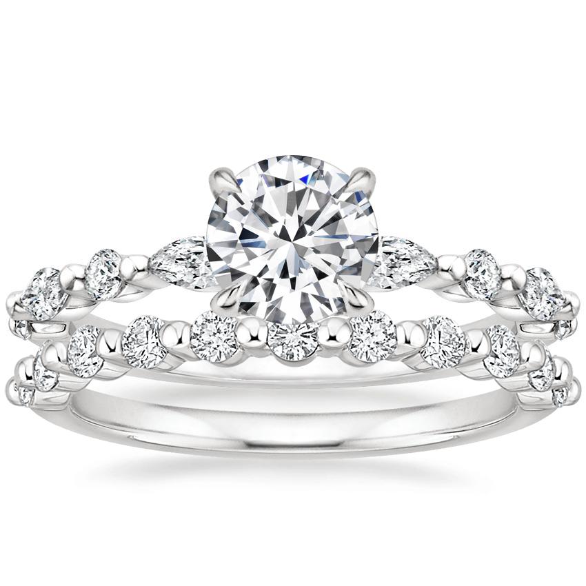 18K White Gold Versailles Diamond Ring with Marseille Diamond Ring (1/3 ct. tw.)
