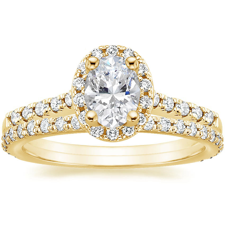 18K Yellow Gold Odessa Diamond Ring (1/4 ct. tw.) with Luxe Sonora Diamond Ring (1/4 ct. tw.)