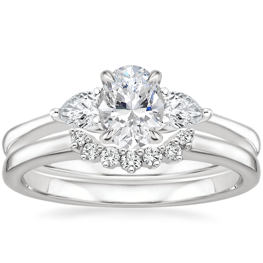 18K White Gold Petite Opera Diamond Ring (1/4 ct. tw.) with Crescent