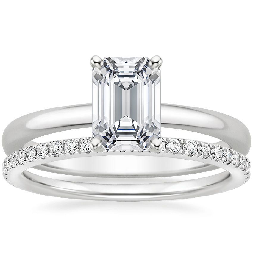 Platinum 2mm Comfort Fit Ring with Luxe Ballad Diamond Ring (1/4 ct. tw.)
