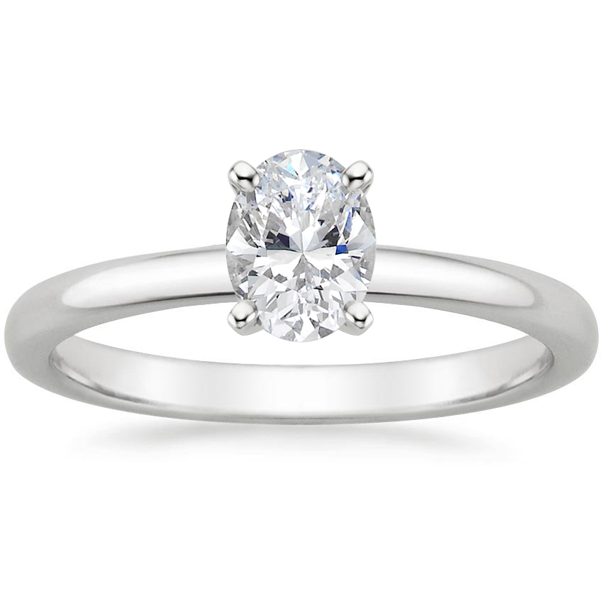 Platinum Comfort Fit 2mm Solitaire Ring, large top view