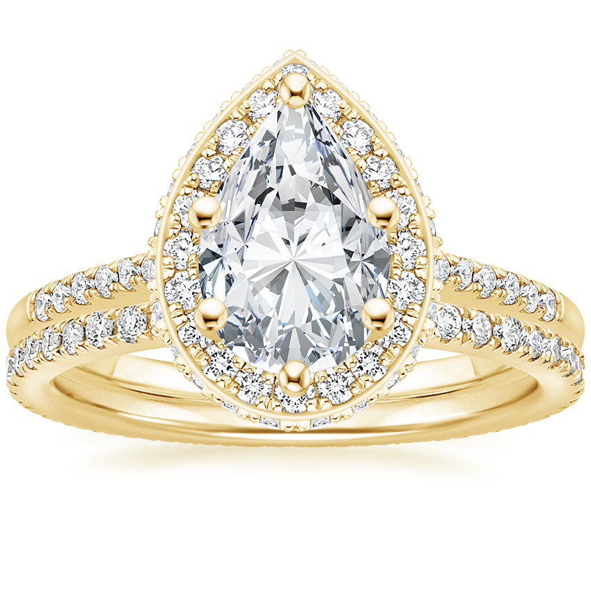 18K Yellow Gold Audra Diamond Ring with Ballad Eternity Diamond Ring (1/3 ct. tw.)