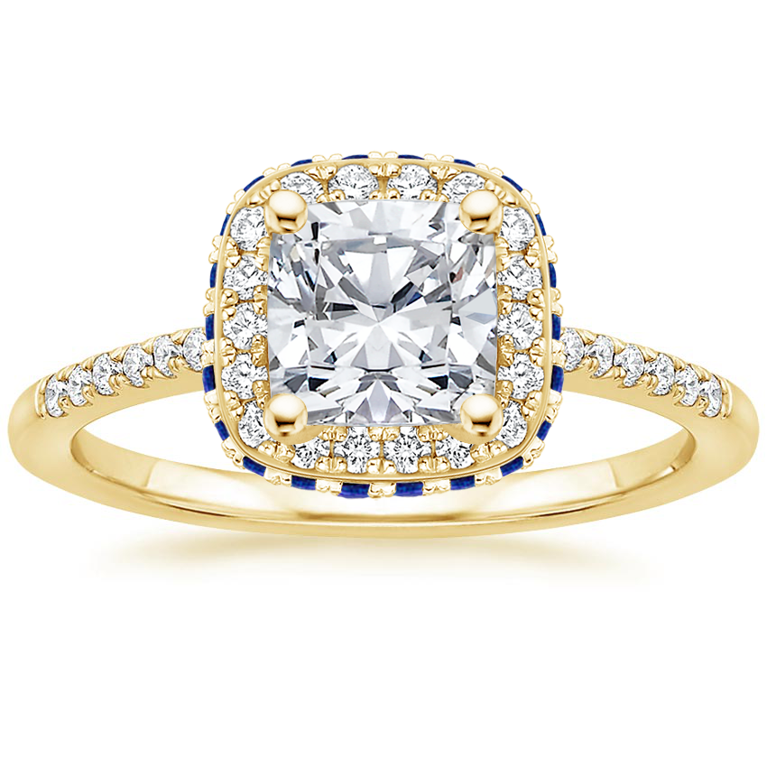 18K Yellow Gold Circa Diamond Ring with Sapphire Accents (1/4 ct. tw.), large top view
