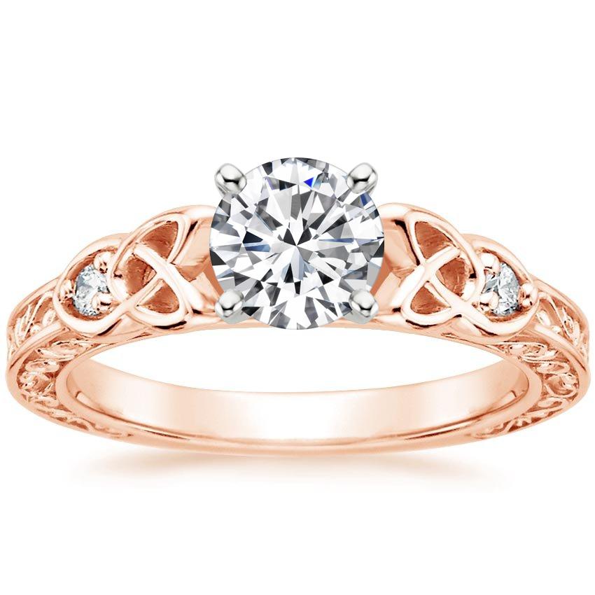 14K Rose Gold Aberdeen Diamond Ring, large top view