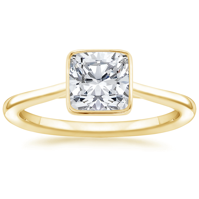 18K Yellow Gold Petite Luna 1.5mm Bezel Ring, large top view
