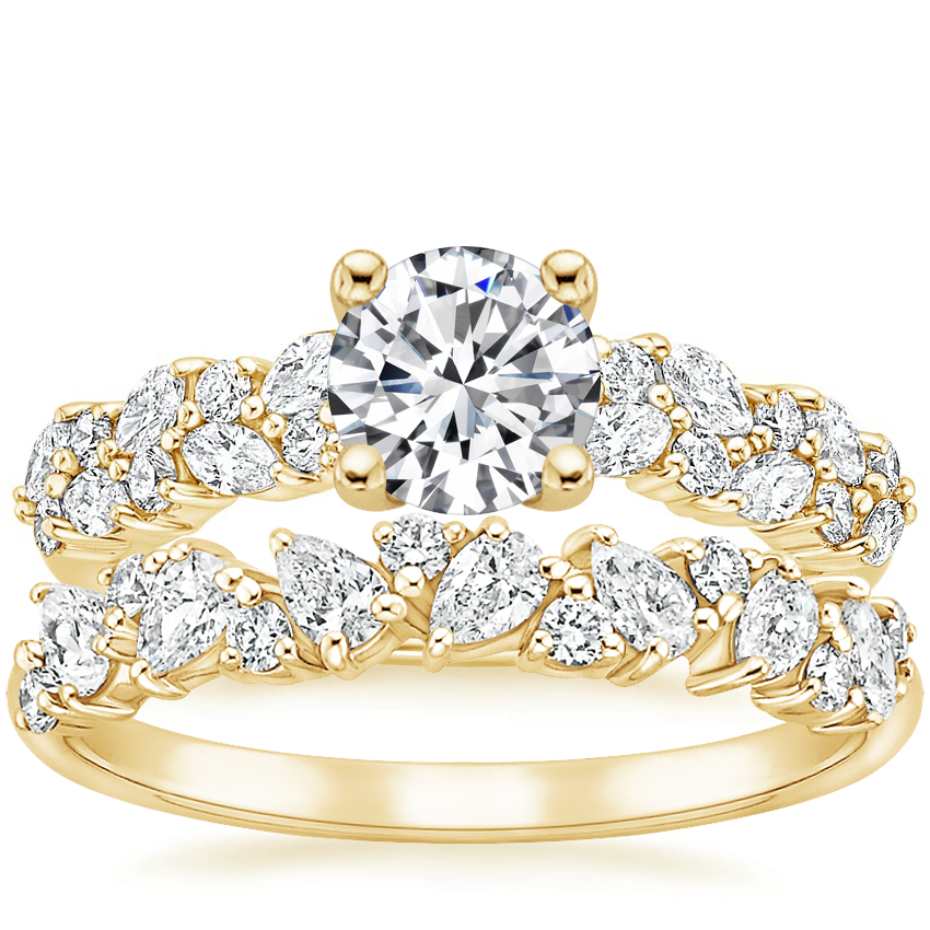 18K Yellow Gold Jardiniere Diamond Ring (1/2 ct. tw.) with Olivetta Diamond Ring