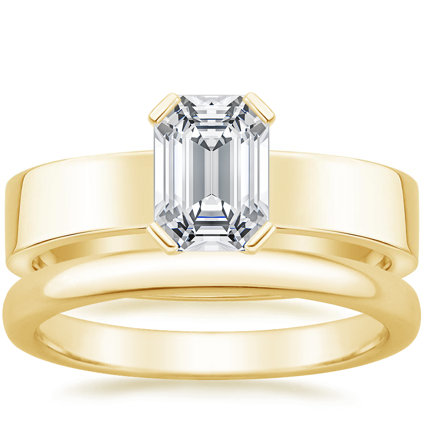 18K Yellow Gold Parker Ring with 2.5mm Comfort Fit Wedding Ring