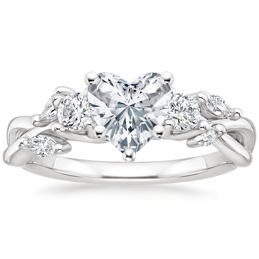 18K White Gold Willow Three Stone Diamond Ring (1/3 ct. tw.), large top view