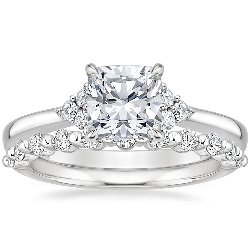 Platinum Melody Diamond Ring with Marseille Diamond Ring (1/3 ct. tw.)