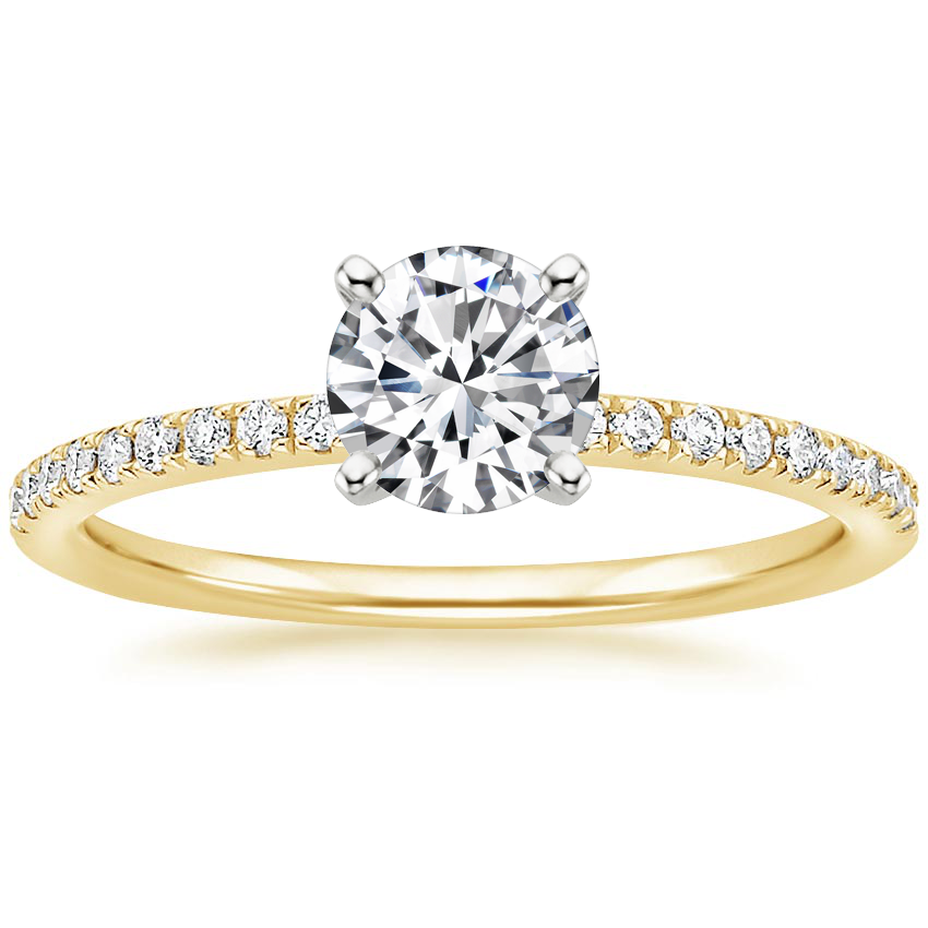 18K Yellow Gold Ballad Diamond Ring (1/8 ct. tw.), large top view