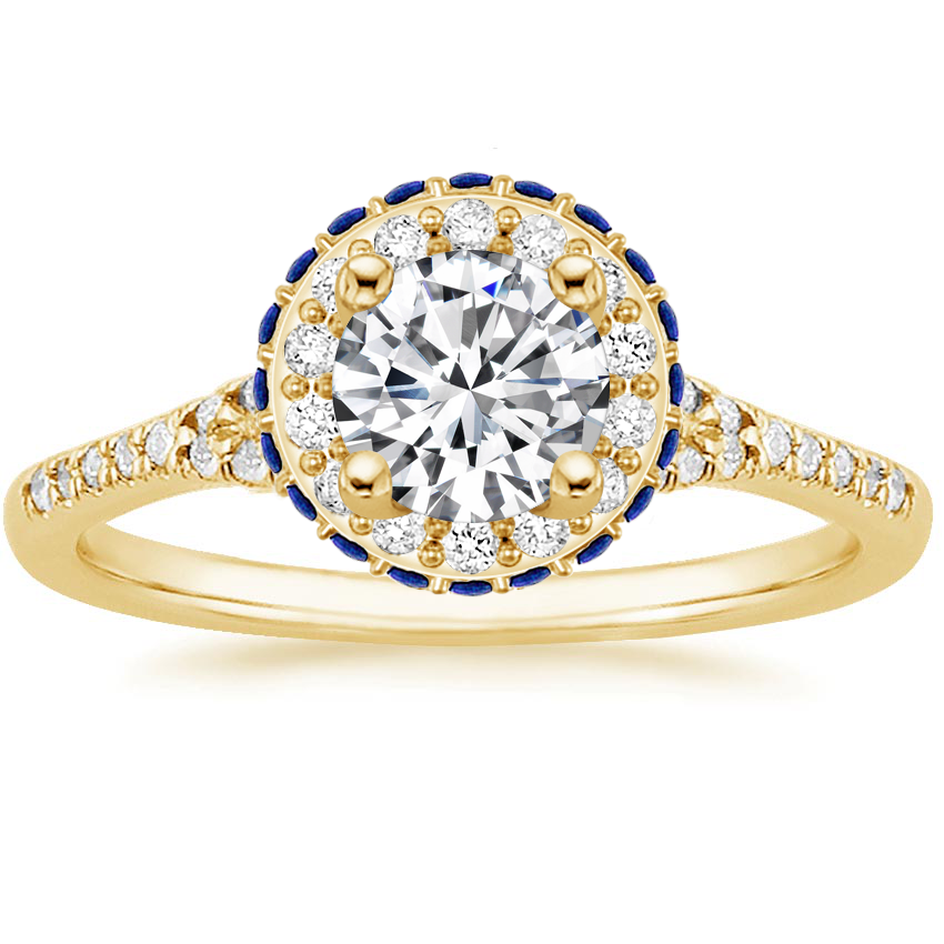 18K Yellow Gold Circa Diamond Ring with Sapphire Accents (1/3 ct. tw.), large top view