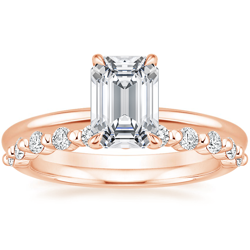 14K Rose Gold Petal Diamond Ring with Marseille Diamond Ring (1/3 ct. tw.)
