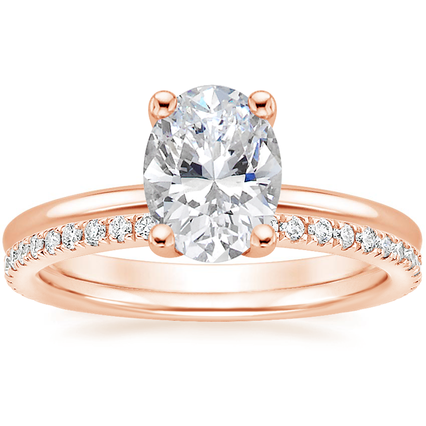 14K Rose Gold Perfect Fit Ring with Luxe Ballad Diamond Ring (1/4 ct. tw.)