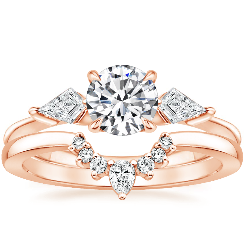 14K Rose Gold Luxe Cometa Diamond Ring (1/3 ct. tw.) with Lunette Diamond Ring