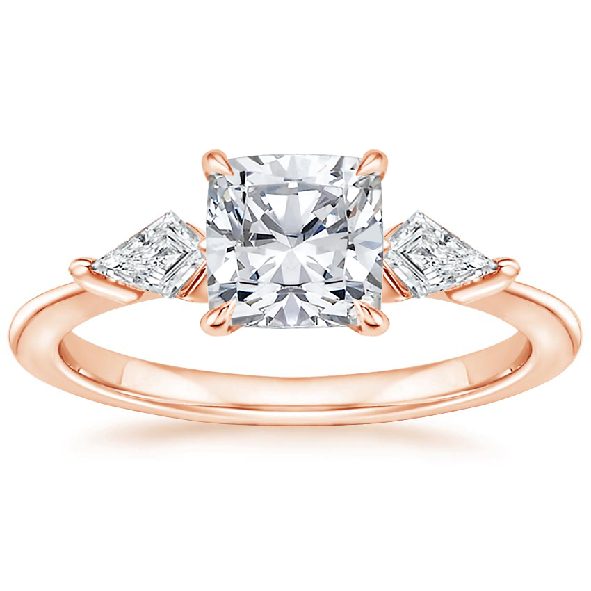 14K Rose Gold Luxe Cometa Three Stone Diamond Ring (1/3 ct. tw.), large top view