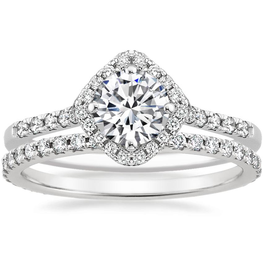 18K White Gold Cometa Diamond Ring with Sonora Eternity Diamond Ring (3/8 ct. tw.)