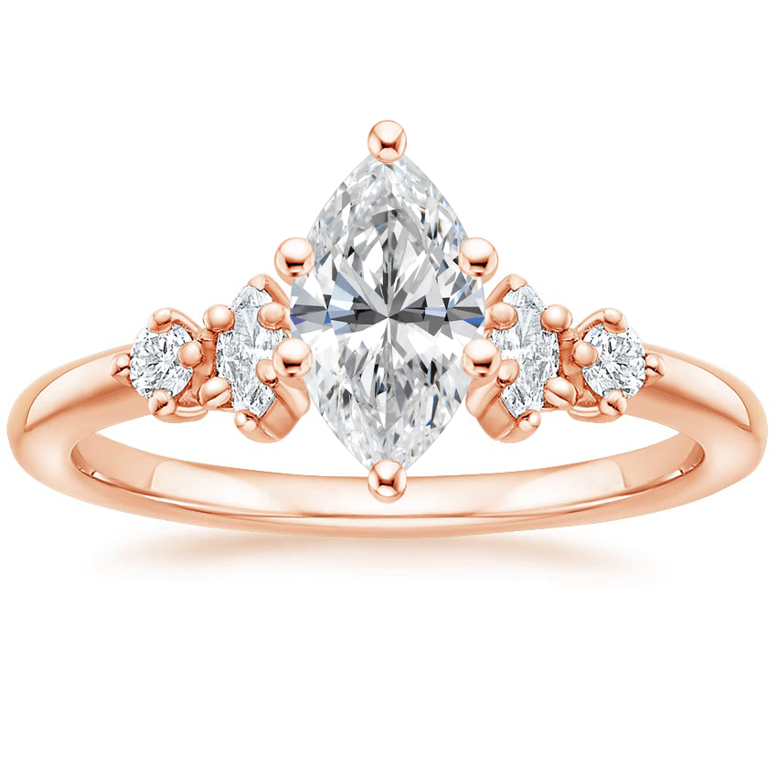 14K Rose Gold Miroir Diamond Ring, large top view