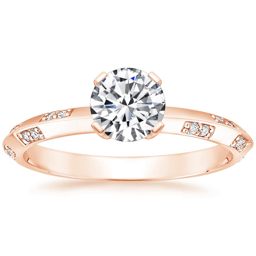 14K Rose Gold Marlowe Diamond Ring, large top view