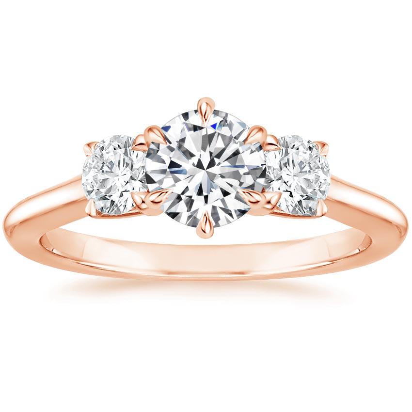 14K Rose Gold Catalina Three Stone Diamond Ring (1/2 ct. tw.), large top view
