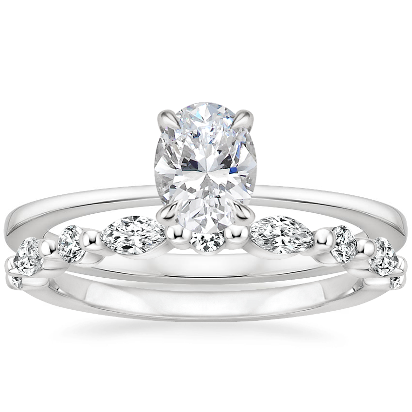 18K White Gold Katerina Diamond Ring with Versailles Diamond Ring (3/8 ct. tw.)