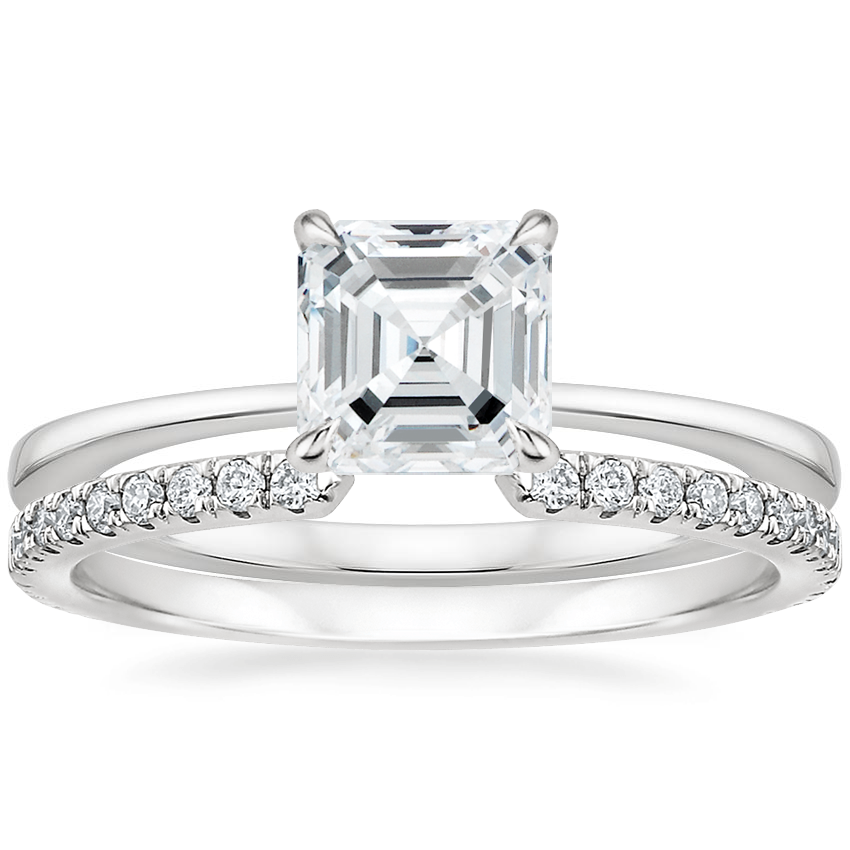 18K White Gold Katerina Diamond Ring with Luxe Sia Diamond Open Ring (1/5 ct. tw.)
