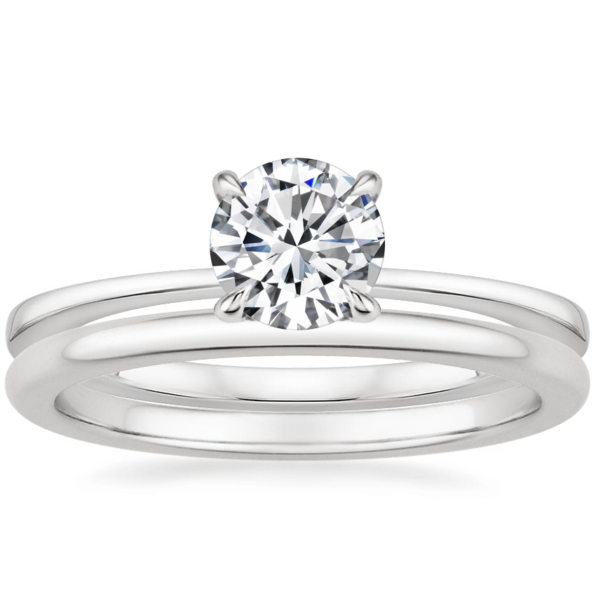 Platinum Katerina Diamond Ring with Petite Comfort Fit Wedding Ring