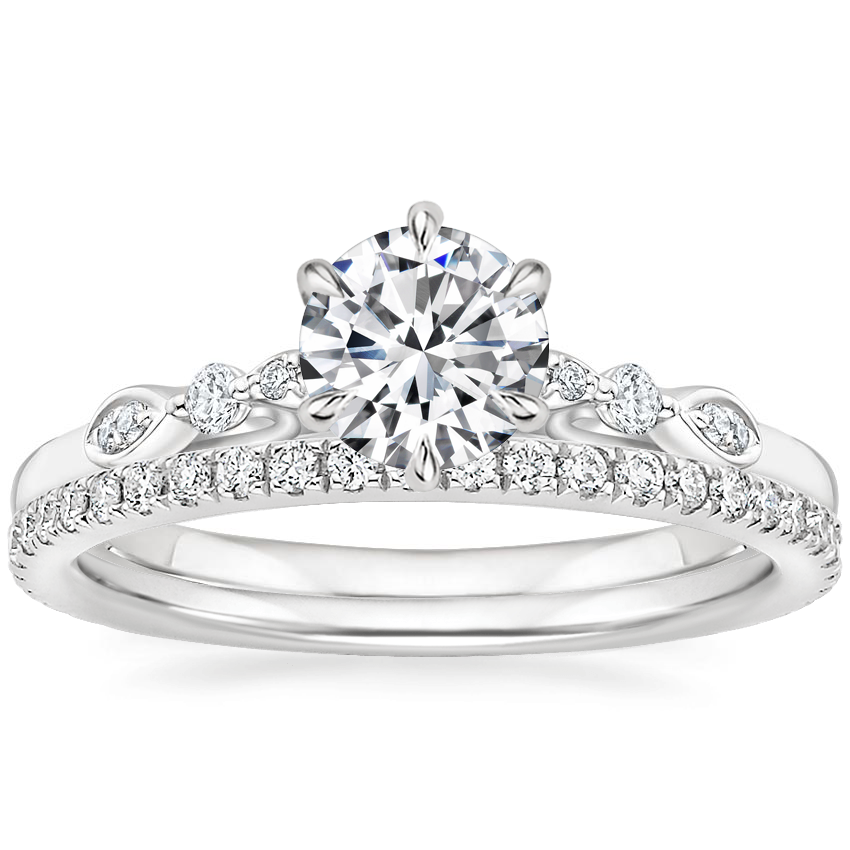 18K White Gold Rochelle Diamond Ring with Luxe Ballad Diamond Ring (1/4 ct. tw.)