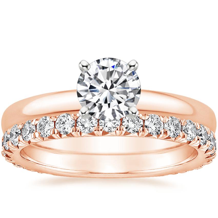 14K Rose Gold 2.5mm Comfort Fit Ring with Luxe Sienna Diamond Ring (5/8 ct. tw.)