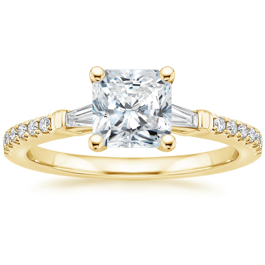 18K Yellow Gold Luxe Tapered Baguette Three Stone Diamond Ring (1/4 ct. tw.), large top view