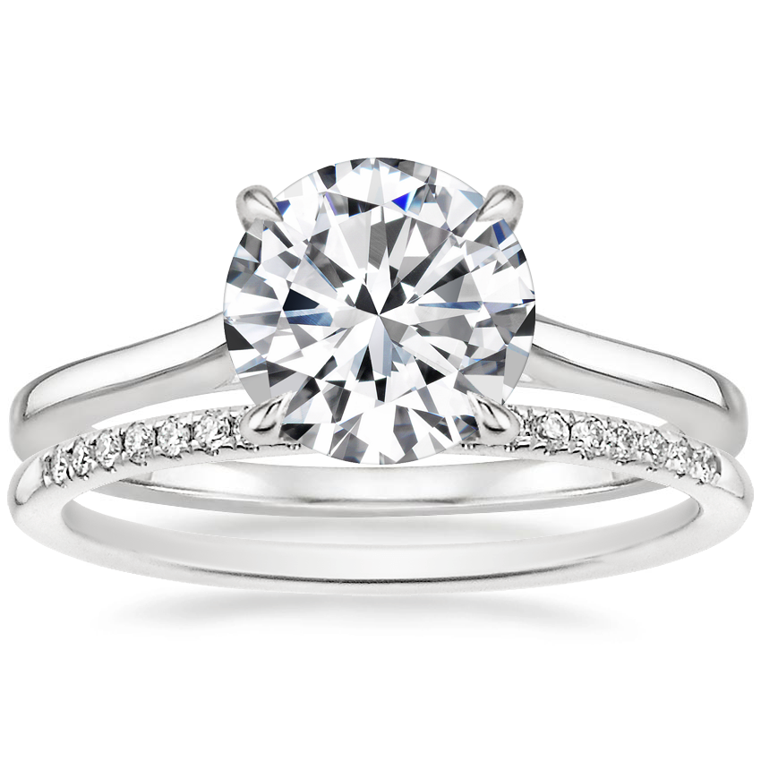 18K White Gold Provence Ring with Whisper Diamond Ring (1/10 ct. tw.)