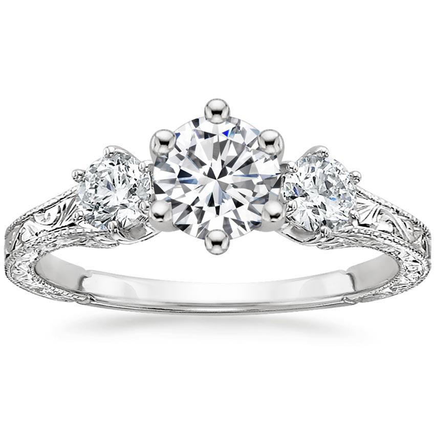 Platinum Three Stone Hudson Diamond Ring (1/3 ct. tw.), large top view