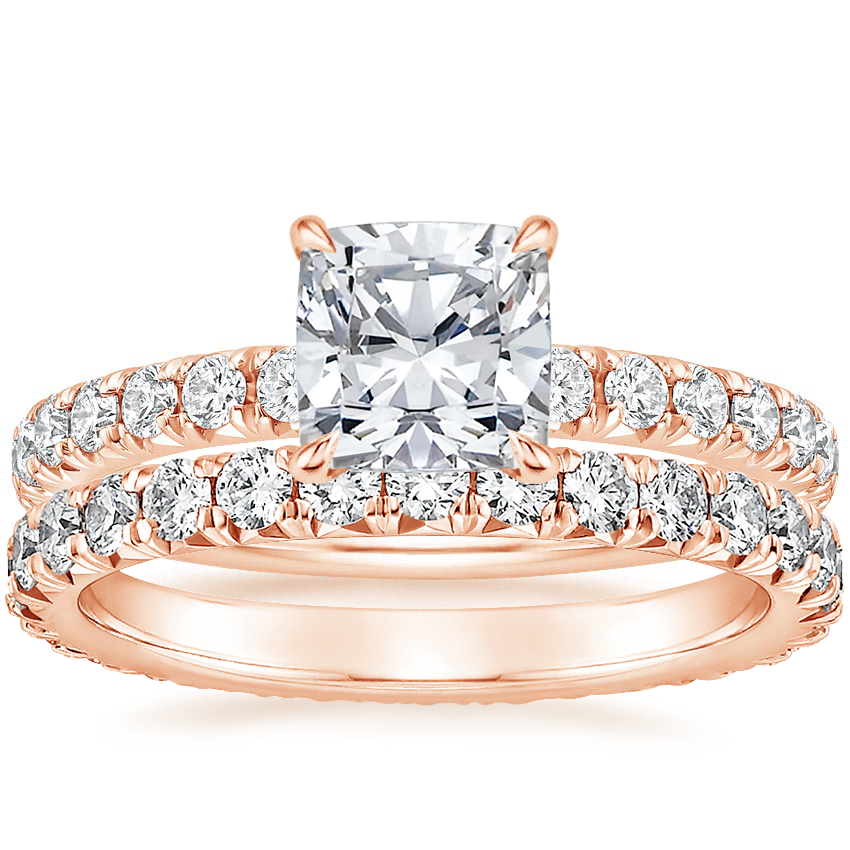 14K Rose Gold Petite Olympia Diamond Ring with Sienna Eternity Diamond Ring (7/8 ct. tw.)