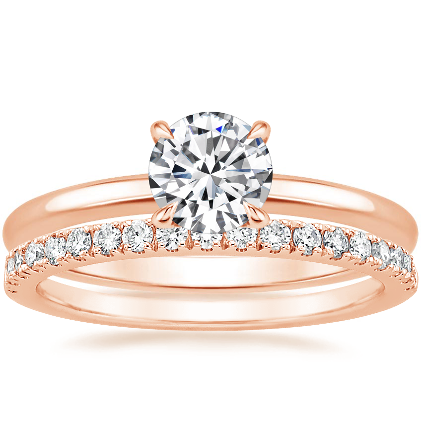 14K Rose Gold Elodie Ring with Bliss Diamond Ring (1/5 ct. tw.)
