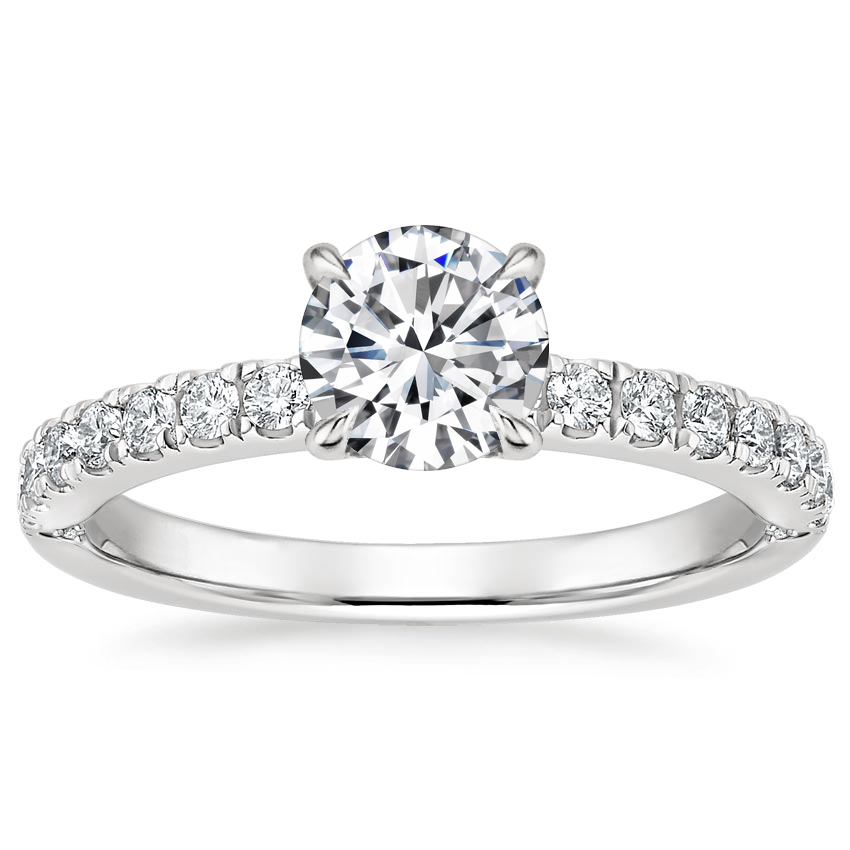 Round Diamond Accented Inner Impression Ring 