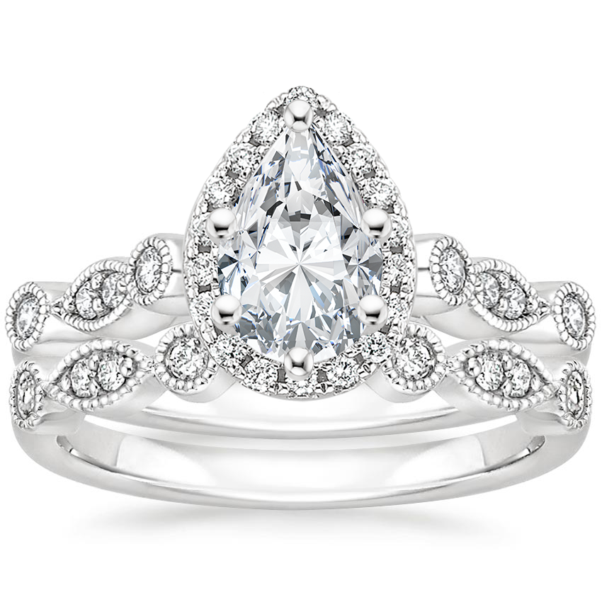 Platinum Tiara Halo Diamond Bridal Set (1/3 ct. tw.)