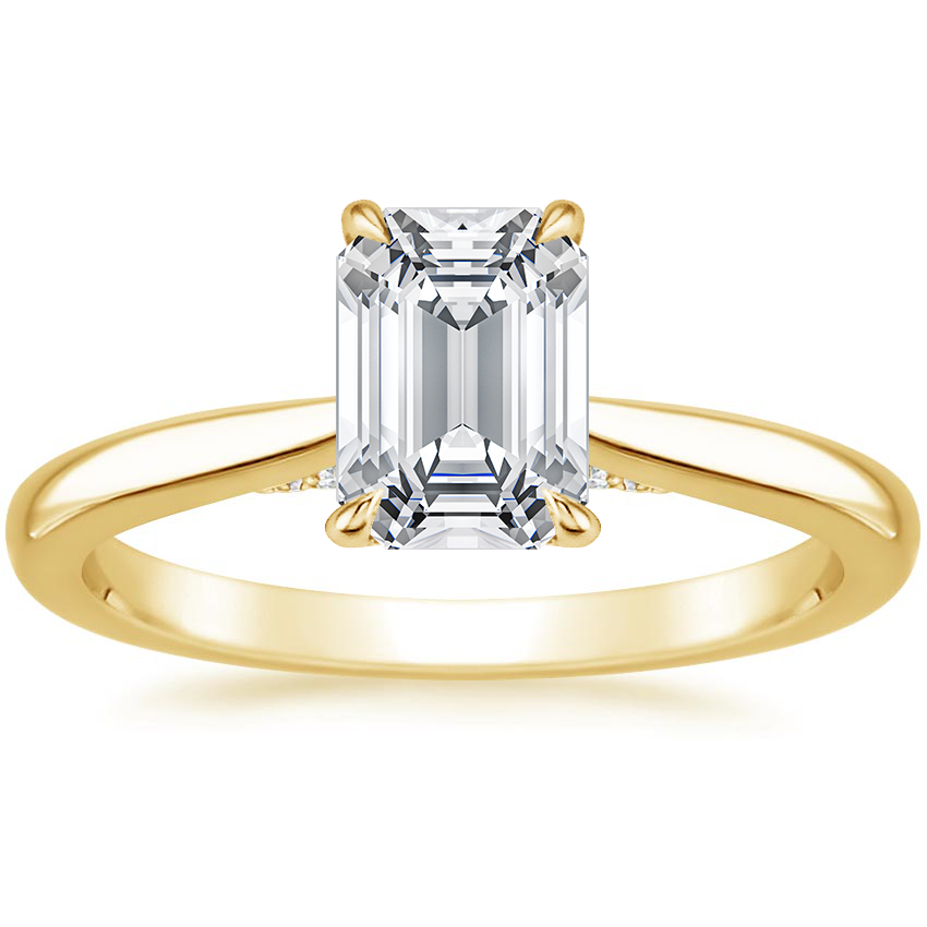 18K Yellow Gold Dawn 1.5mm Diamond Ring, large top view