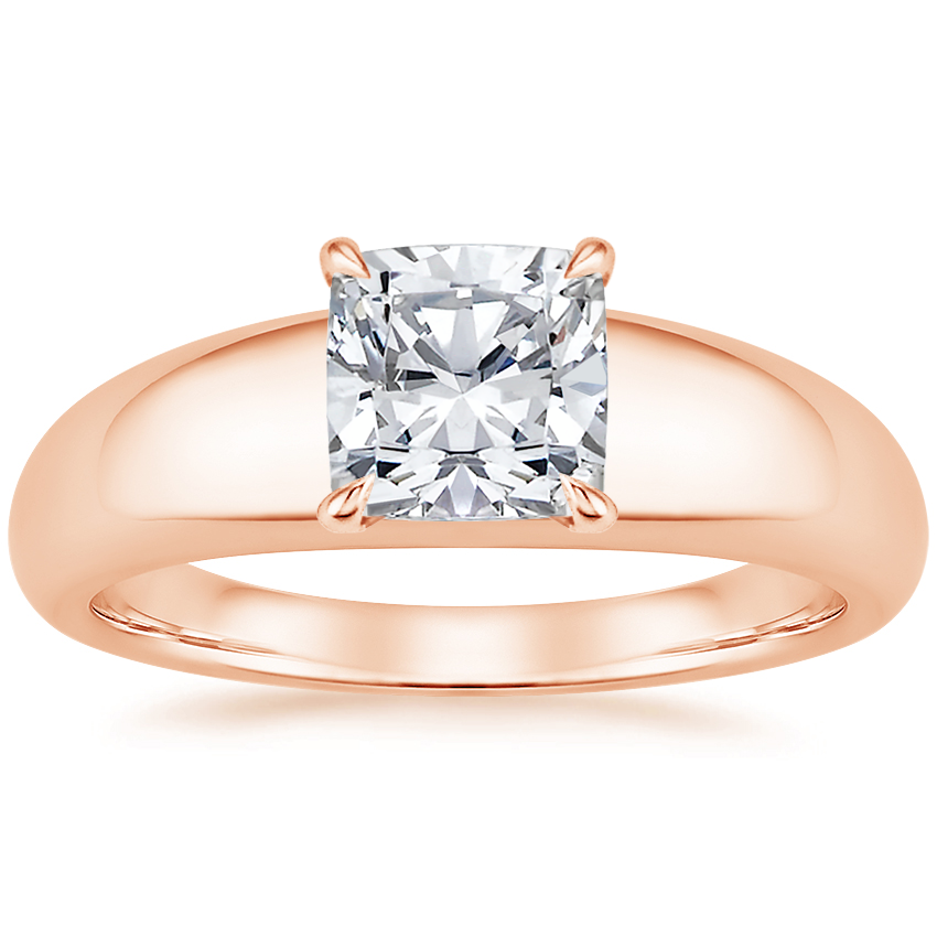 14K Rose Gold Adrian Solitaire Ring, large top view