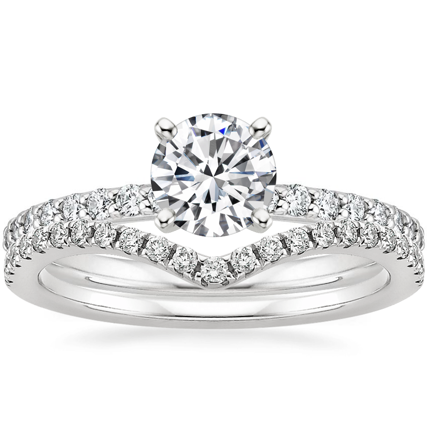 18K White Gold Petite Shared Prong Diamond Ring (1/4 ct. tw.) with ...