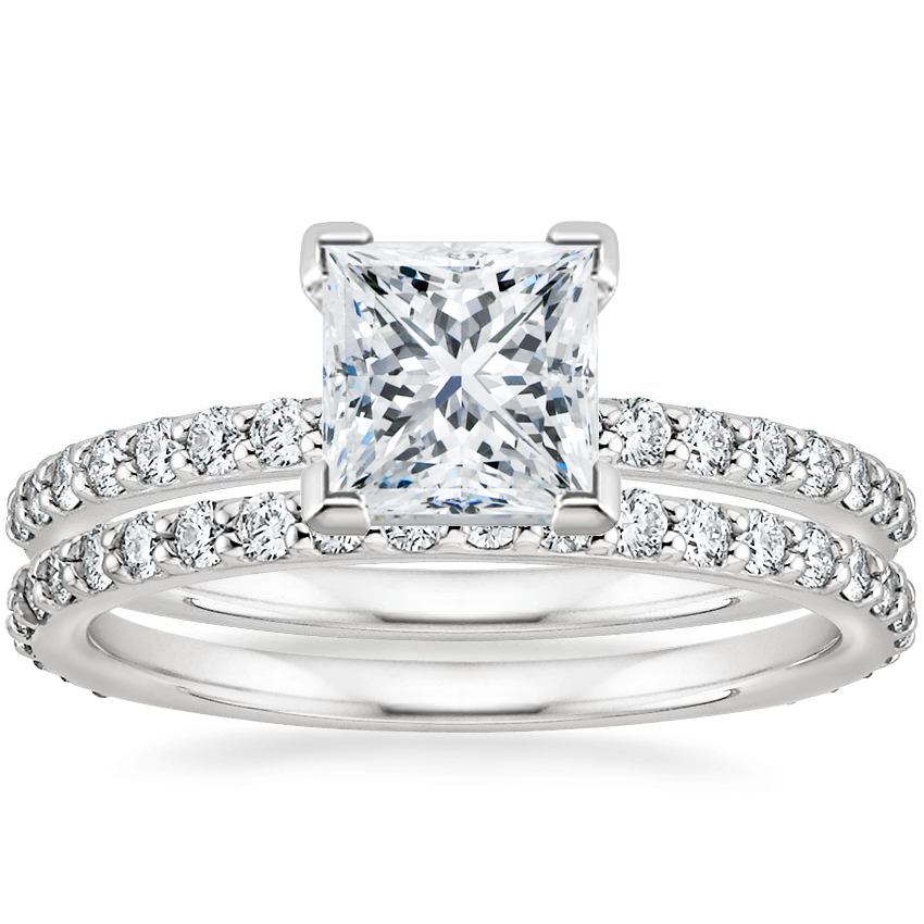 18K White Gold Petite Shared Prong Diamond Ring (1/4 ct. tw.)