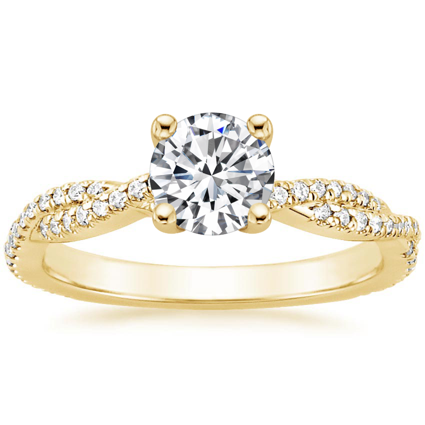 18K Yellow Gold Petite Luxe Twisted Vine Diamond Ring (1/4 ct. tw.), large top view