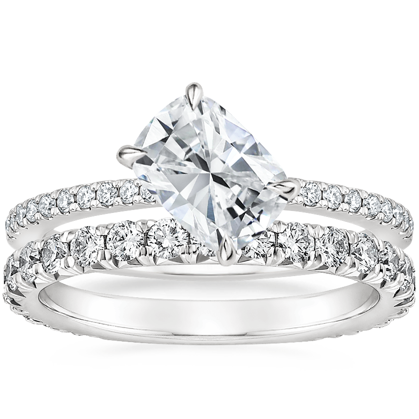 18K White Gold Pisa Diamond Ring with Luxe Sienna Diamond Ring (5/8 ct. tw.)