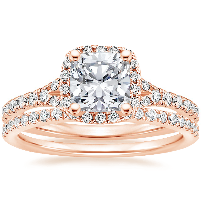 14K Rose Gold Joy Diamond Ring (1/3 ct. tw.) with Ballad Diamond Ring (1/6 ct. tw.)